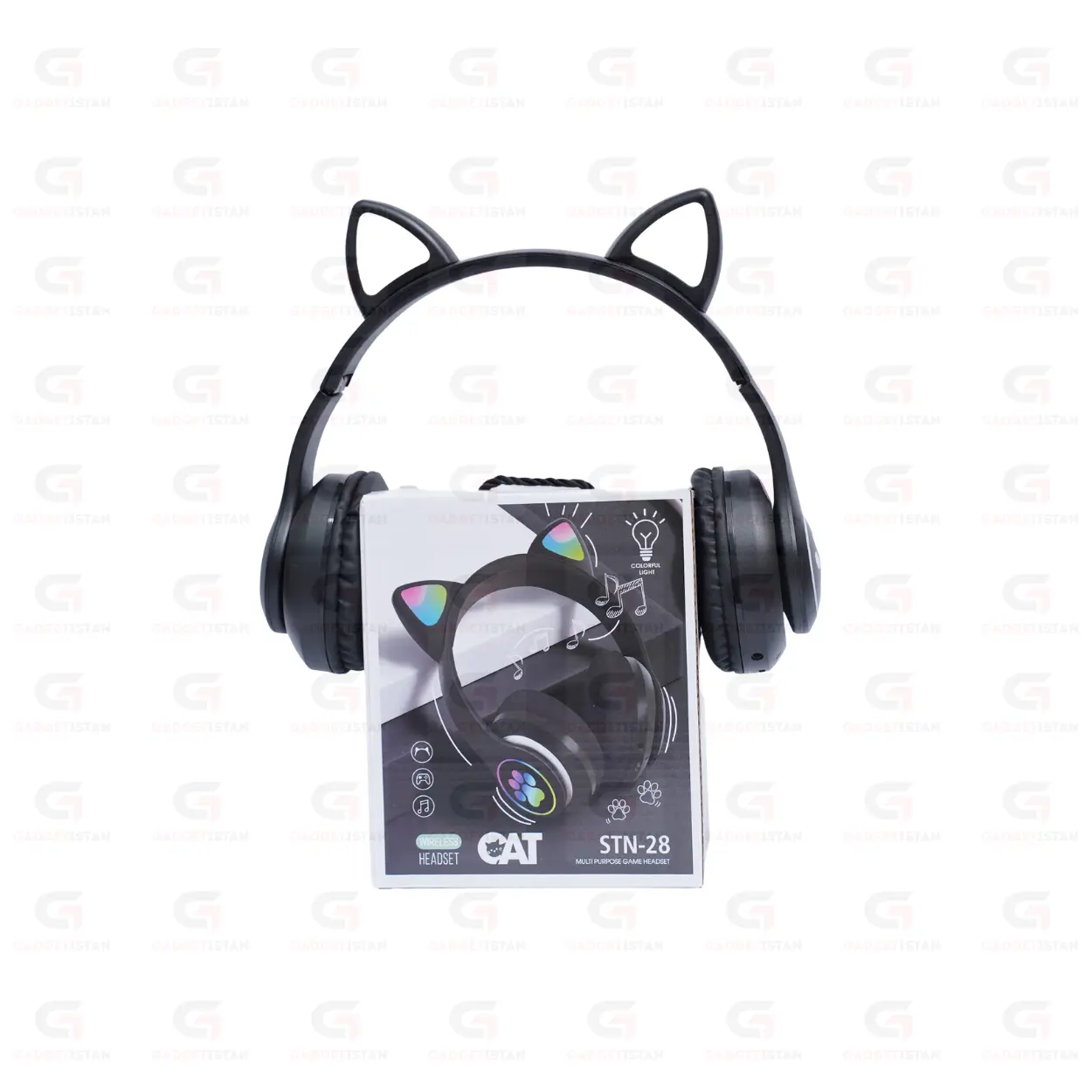 CAT STN-28B Wireless Bluetooth Headset Over-Ear with Mic – Black - Image 2