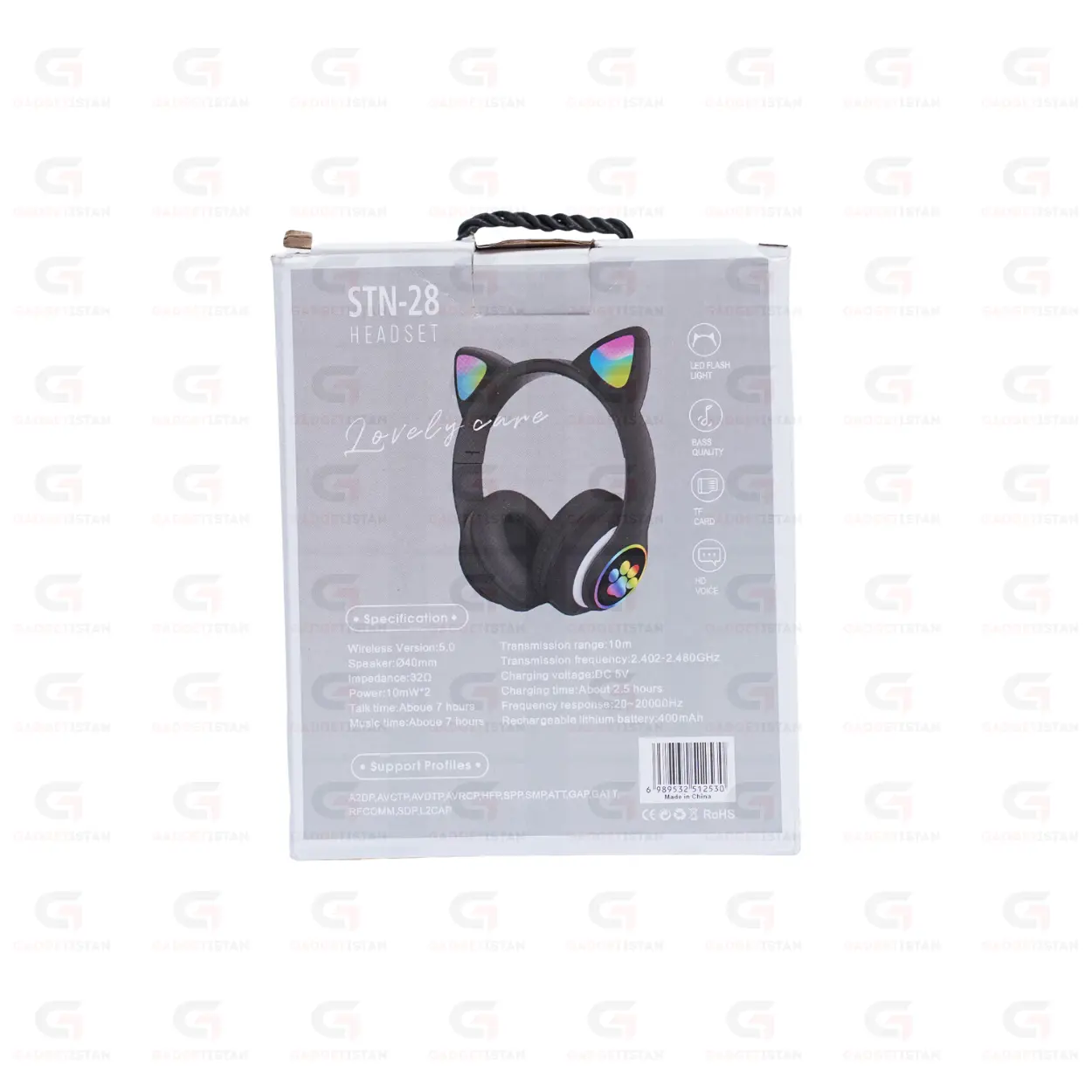 CAT STN-28B Wireless Bluetooth Headset Over-Ear with Mic – Black - Image 4