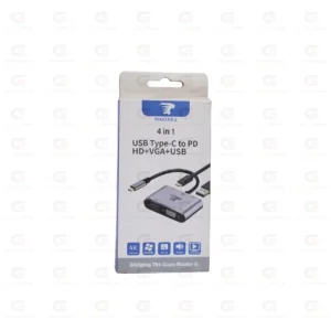 MASTER it Bridge USB Type-C to PD, HDMI, VGA & USB Multiport Adapter – 4-in-1 USB-C Hub