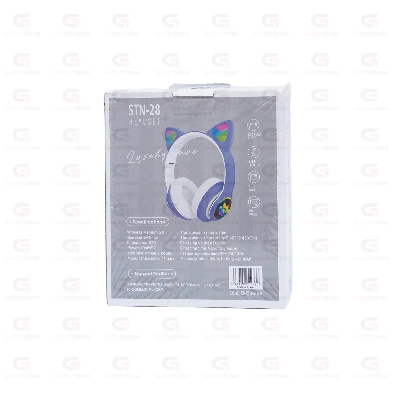CAT STN-28 Wireless Bluetooth Headset Over-Ear with Mic – Blue - Image 2